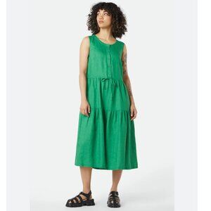 EUC GORMAN Australia Kelly Green Linen Sleeveless Tiered Dress in Women's 2X